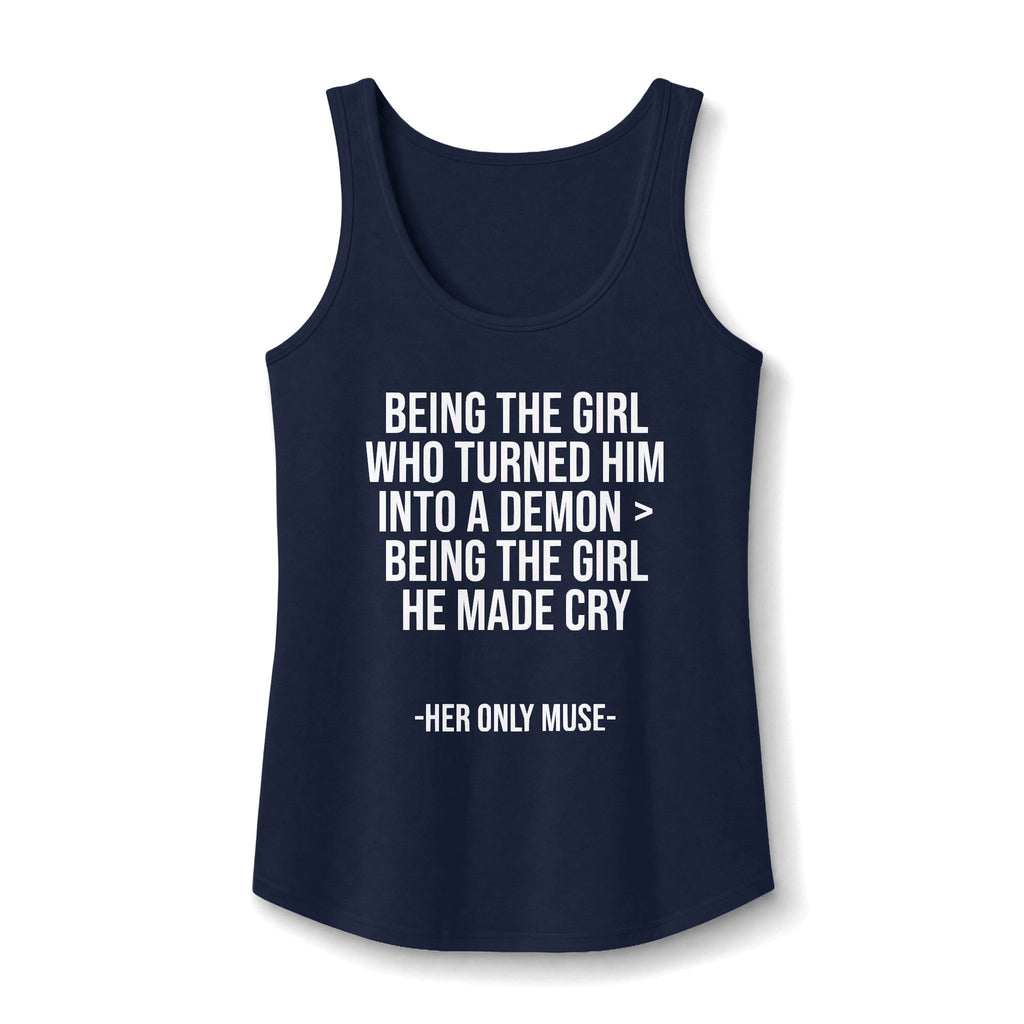 "turned him into a demon >" Tank Top