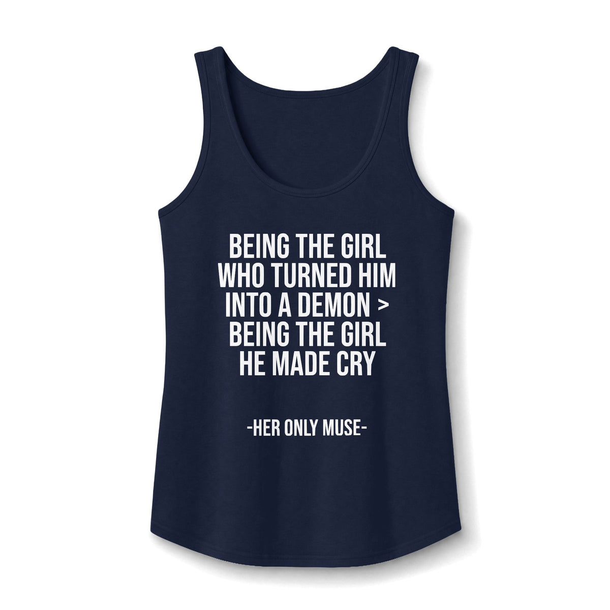 "turned him into a demon >" Tank Top