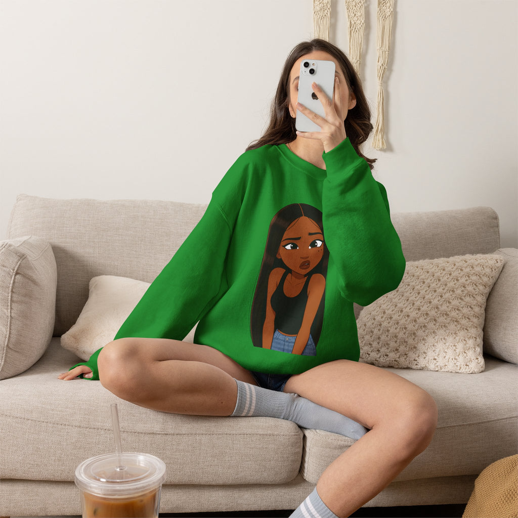 "???" Graphic Crewneck Sweatshirt