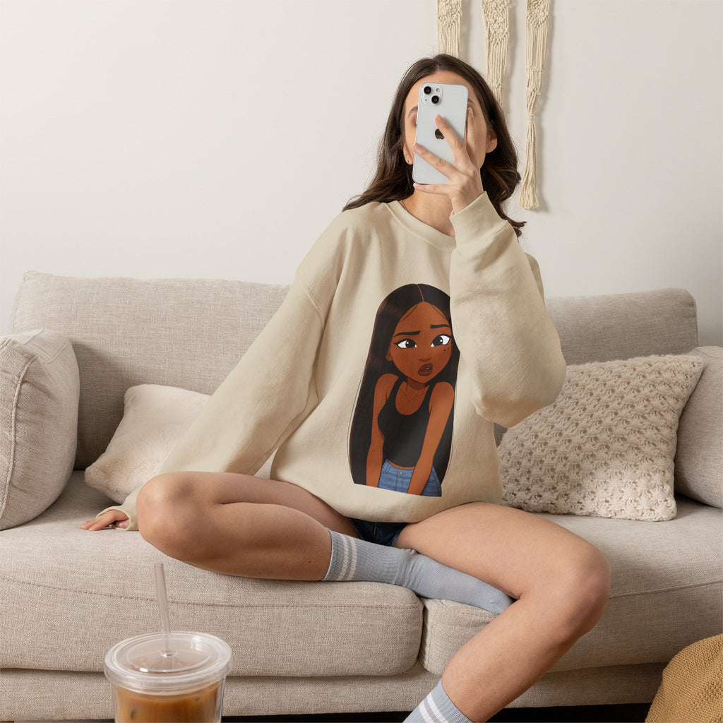 "???" Graphic Crewneck Sweatshirt