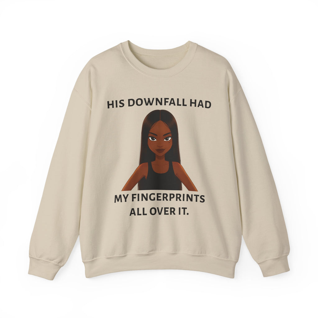 "his downfall" Graphic Crewneck Sweatshirt