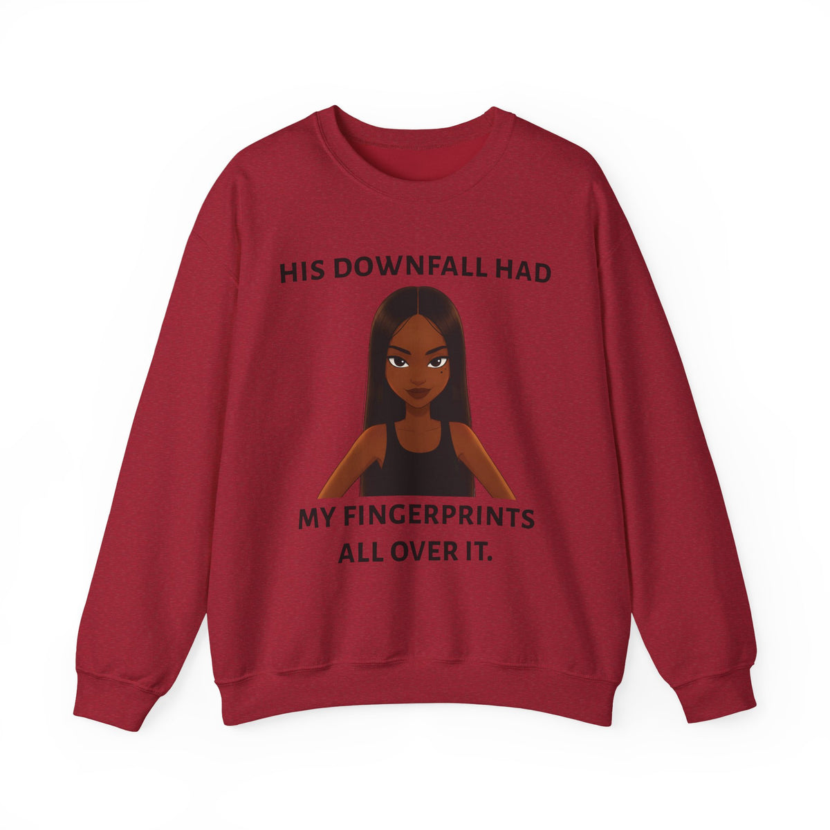 "his downfall" Graphic Crewneck Sweatshirt