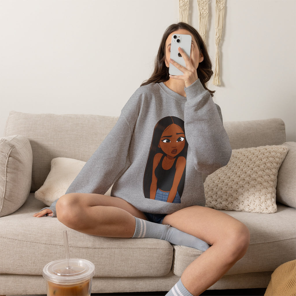 "???" Graphic Crewneck Sweatshirt