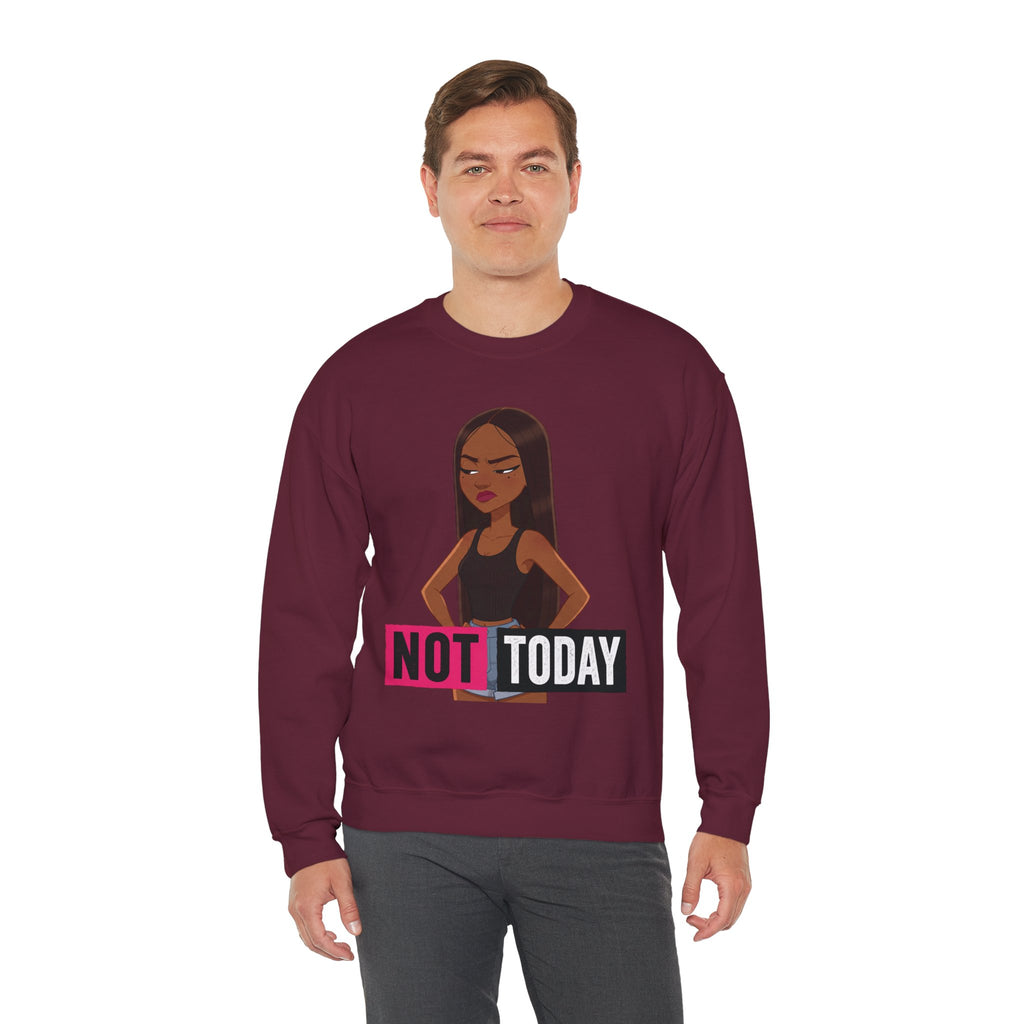 "Not Today" Graphic Crewneck Sweatshirt