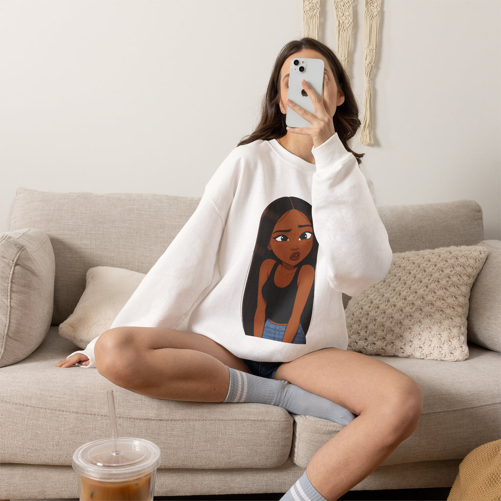 "???" Graphic Crewneck Sweatshirt