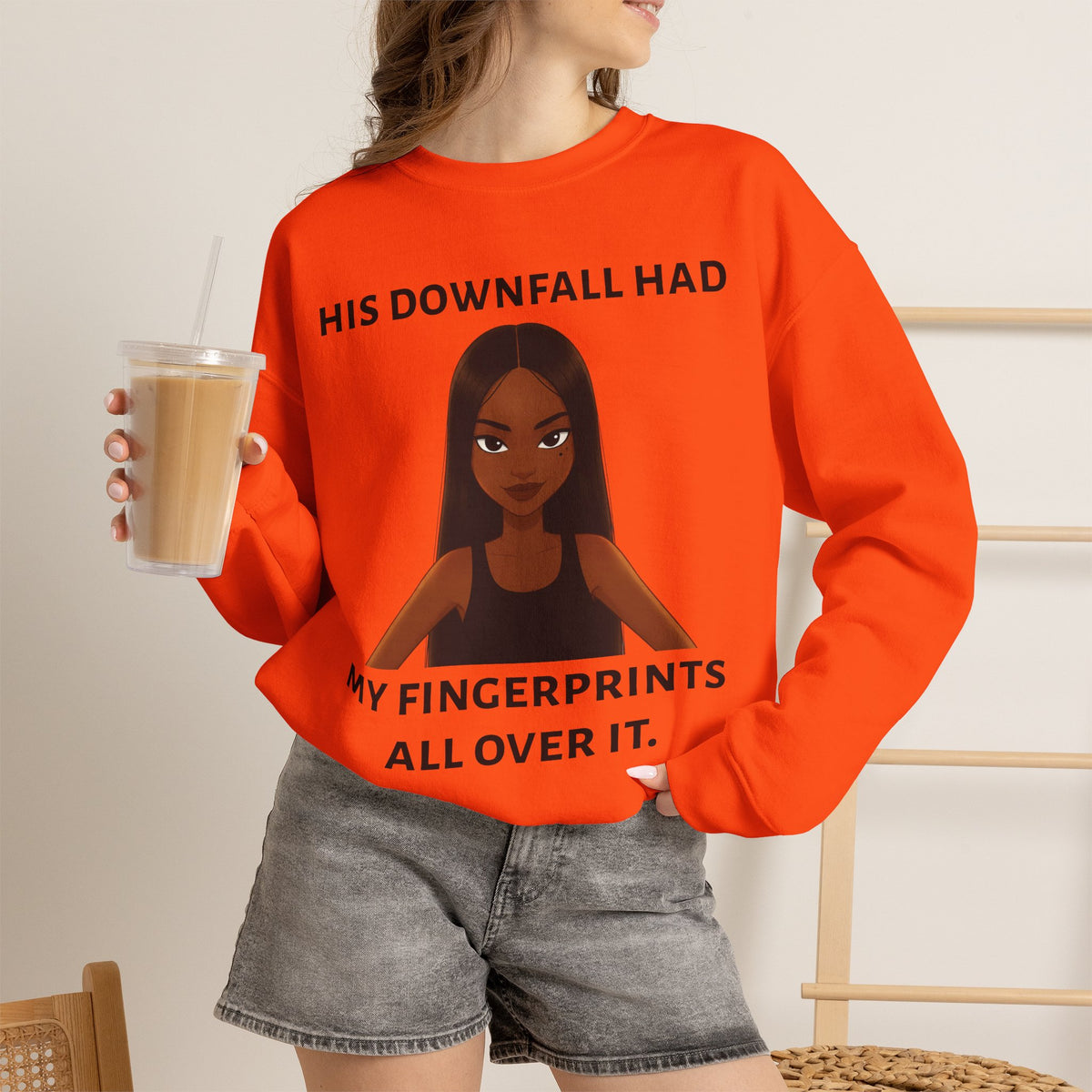 "his downfall" Graphic Crewneck Sweatshirt