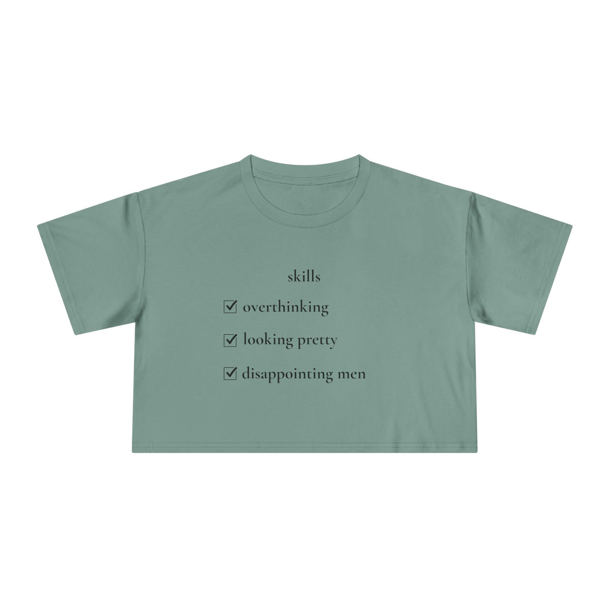 "Skills" Minimalist Cropped T-Shirt