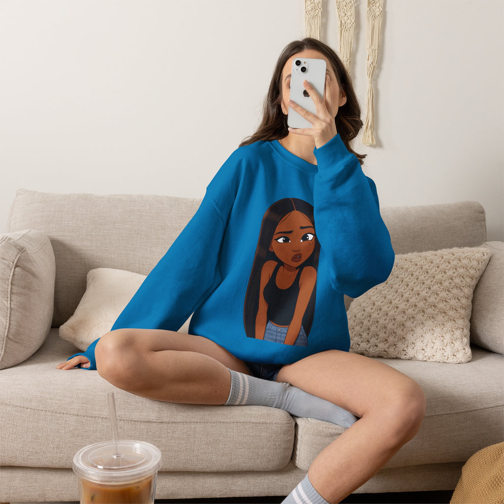 "???" Graphic Crewneck Sweatshirt