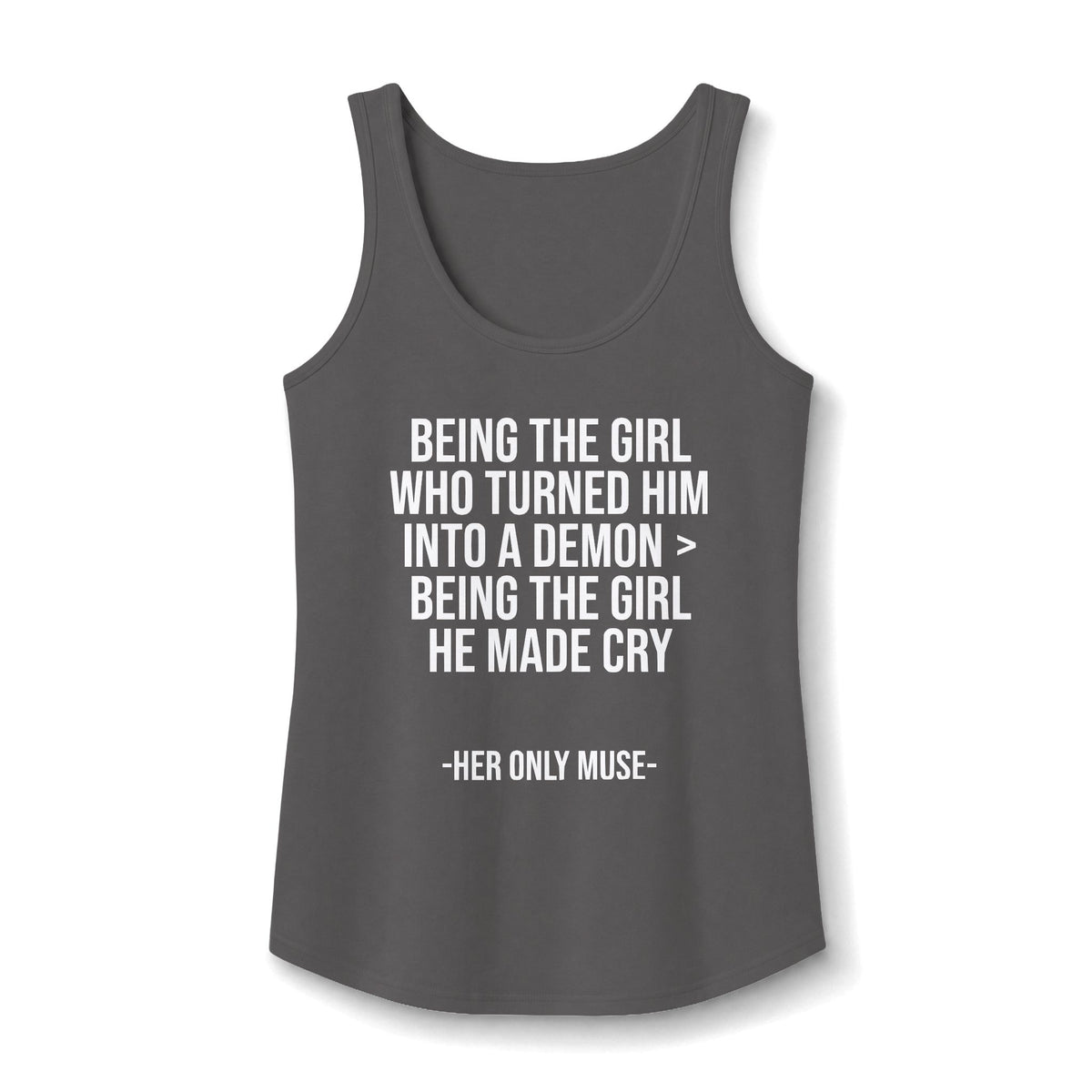 "turned him into a demon >" Tank Top