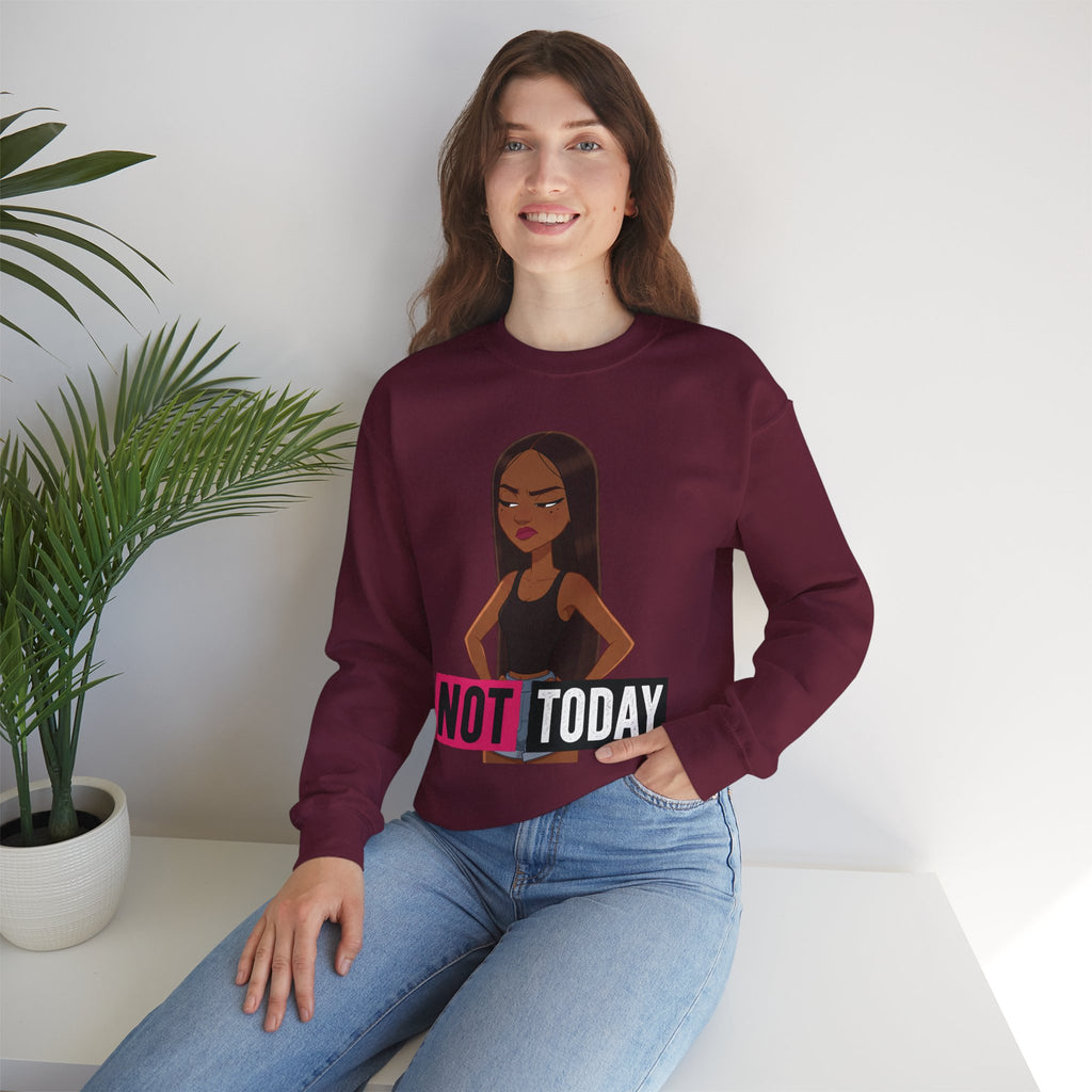 "Not Today" Graphic Crewneck Sweatshirt