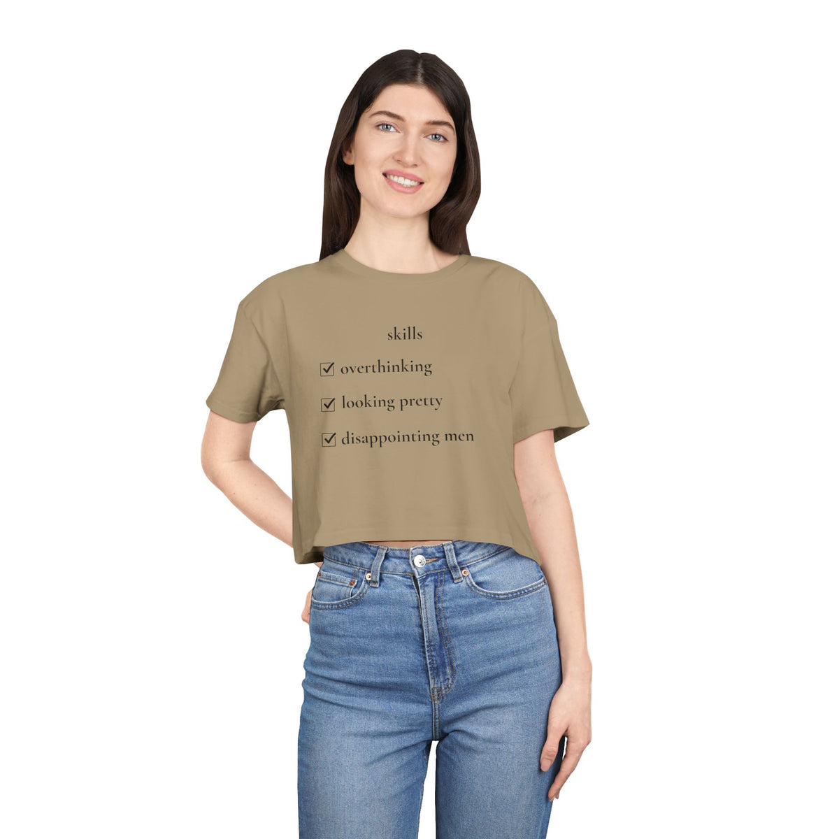 "Skills" Minimalist Cropped T-Shirt