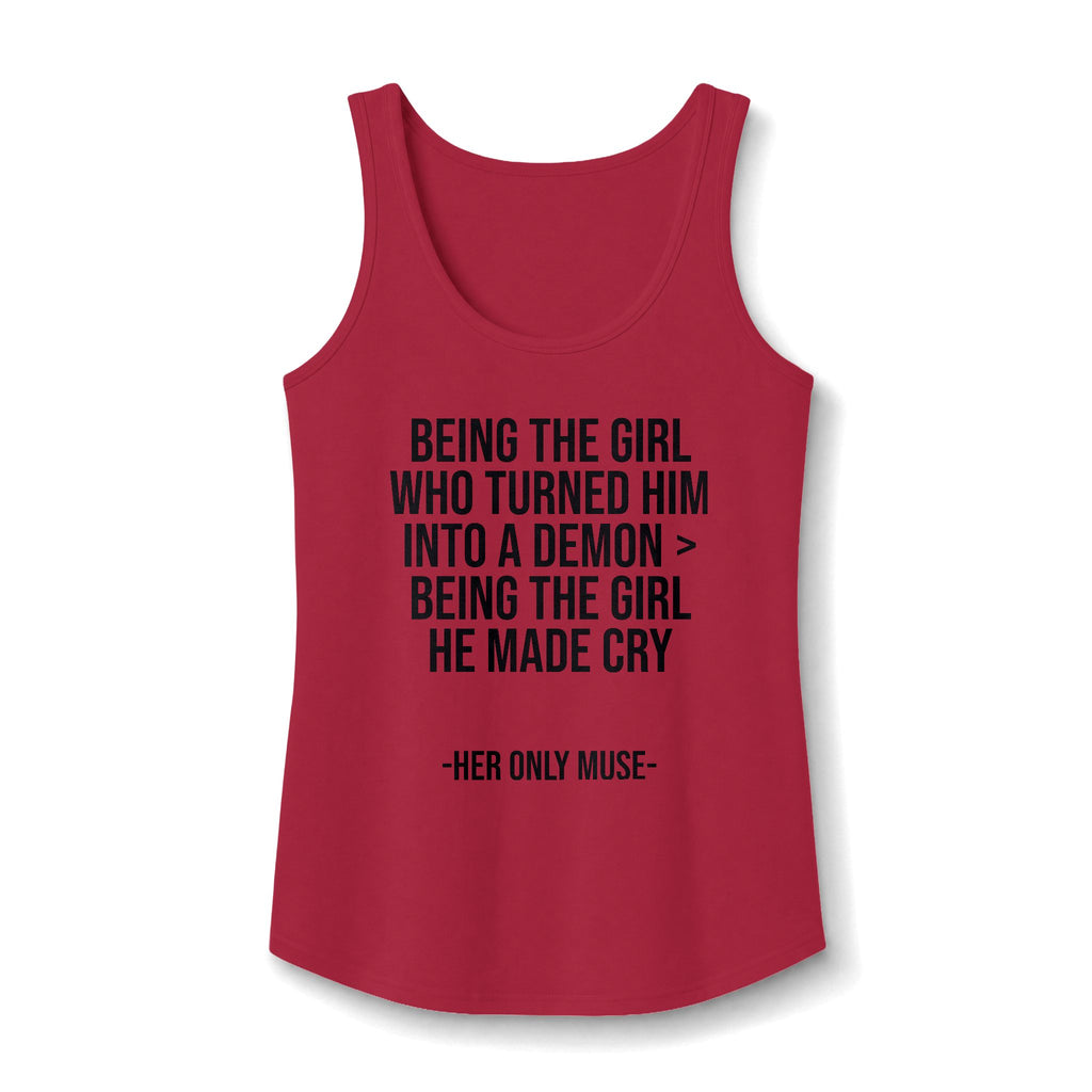 "turned him into a demon >" Tank Top