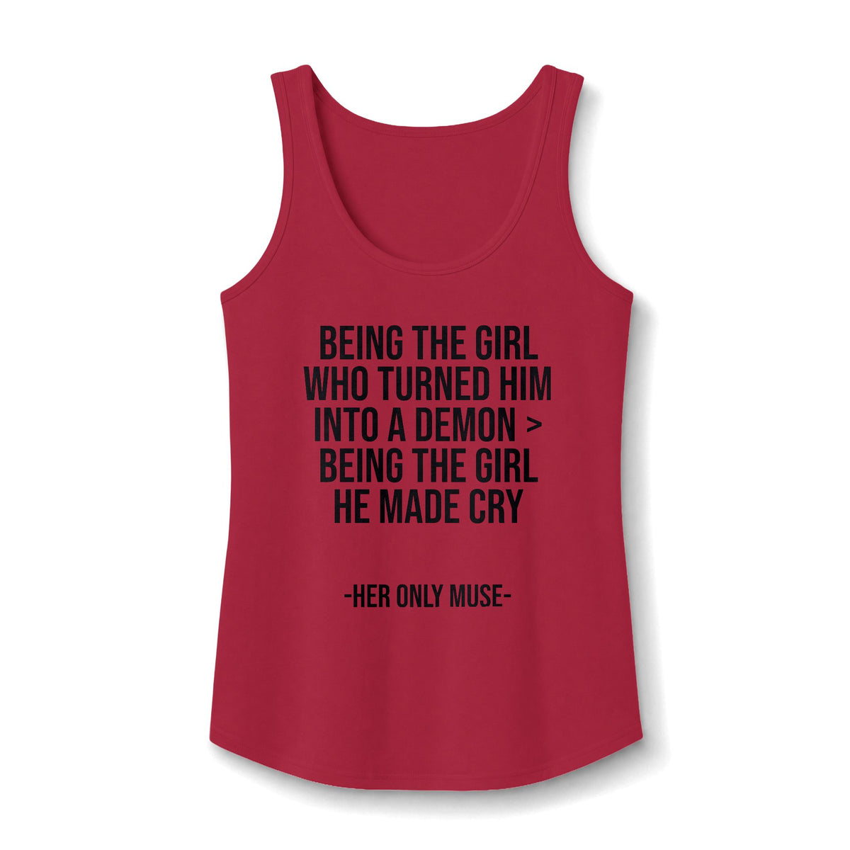 "turned him into a demon >" Tank Top