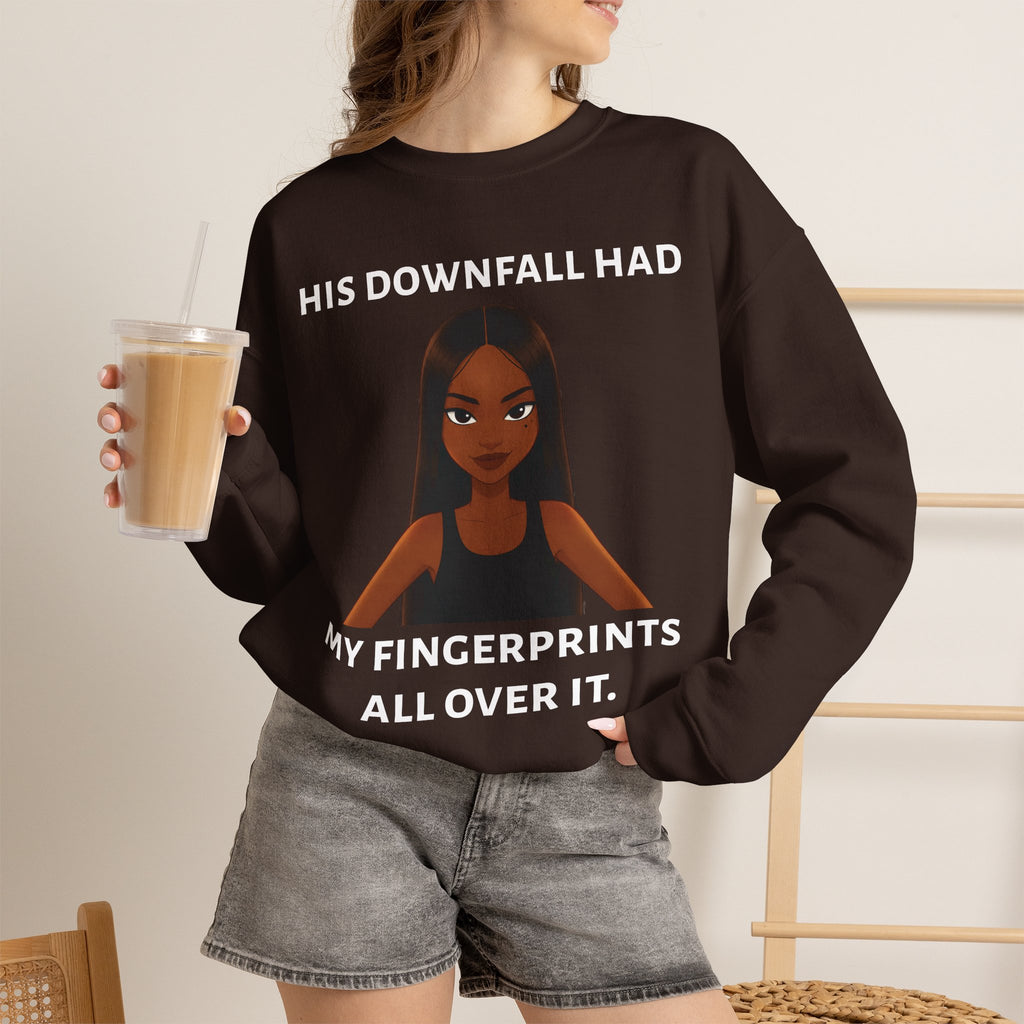 "his downfall" Graphic Crewneck Sweatshirt