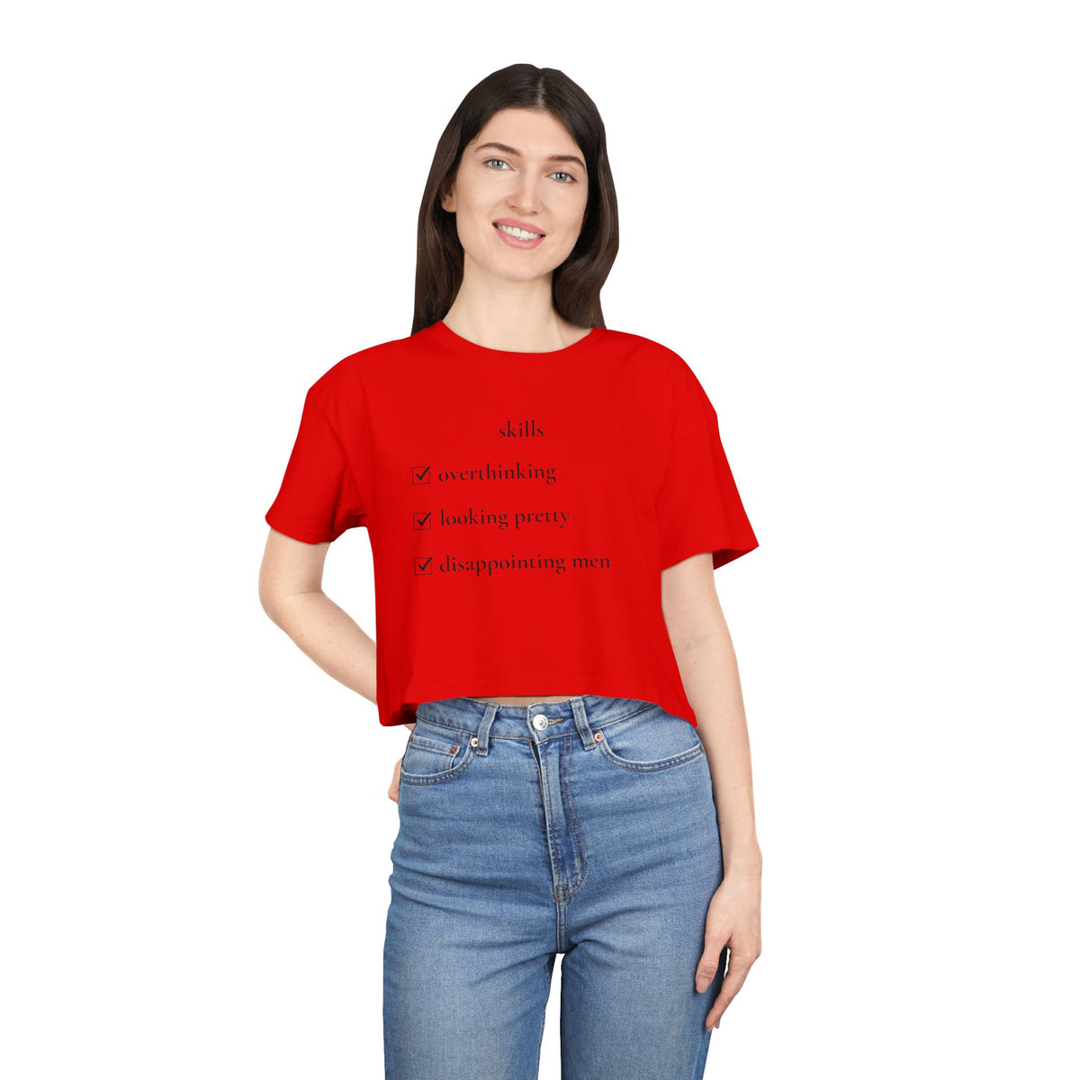 "Skills" Minimalist Cropped T-Shirt