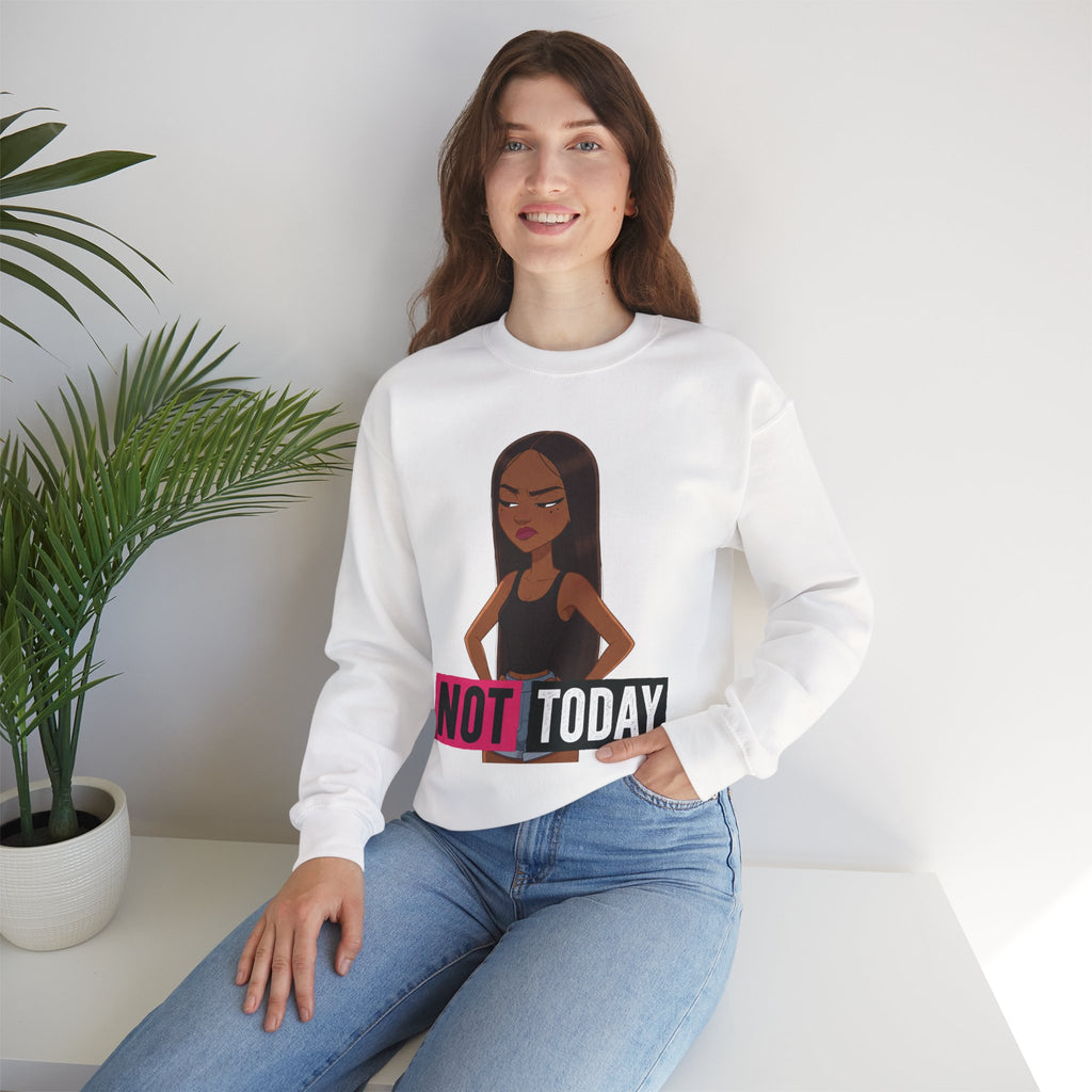 "Not Today" Graphic Crewneck Sweatshirt