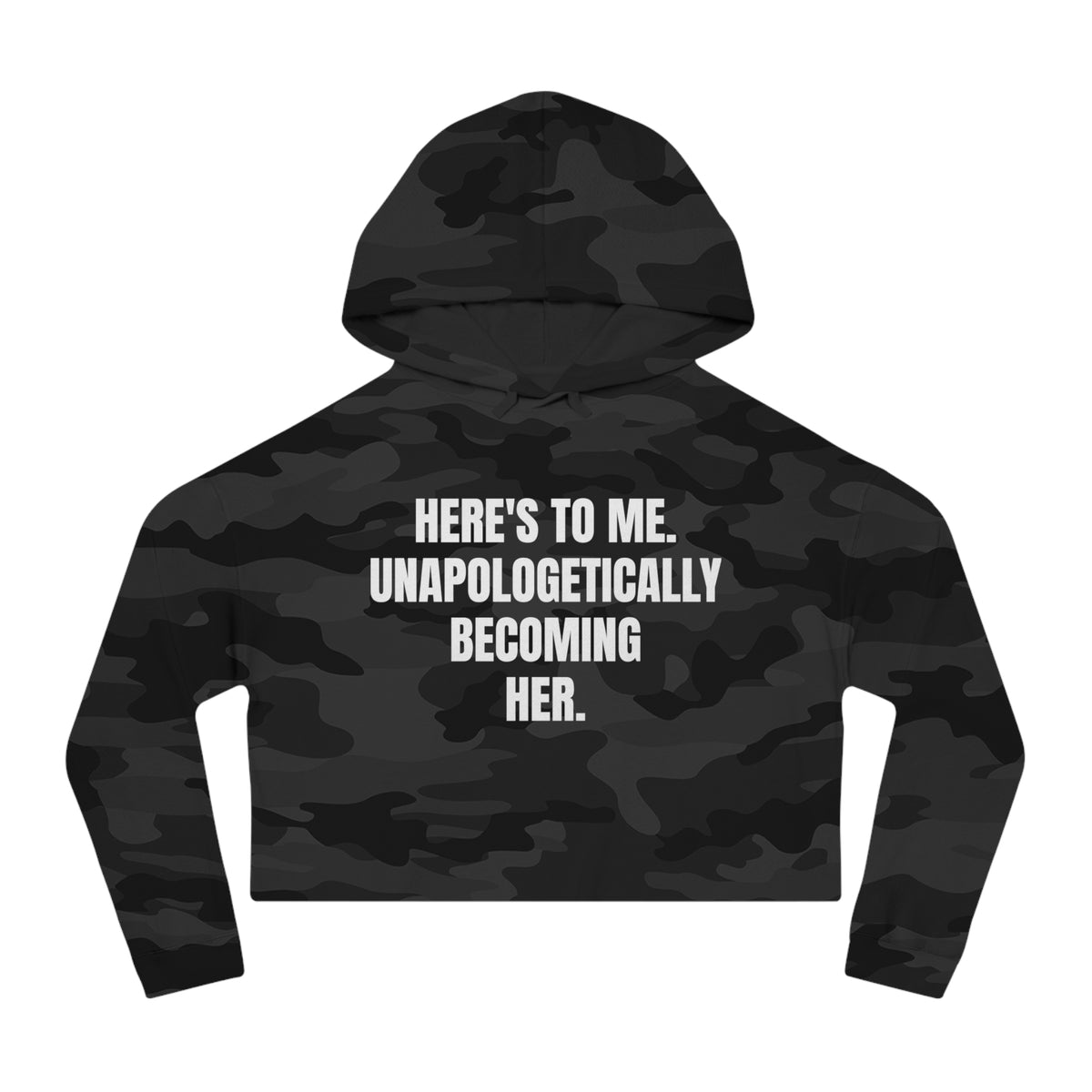 "Becoming Her." Cropped Hooded Sweatshirt