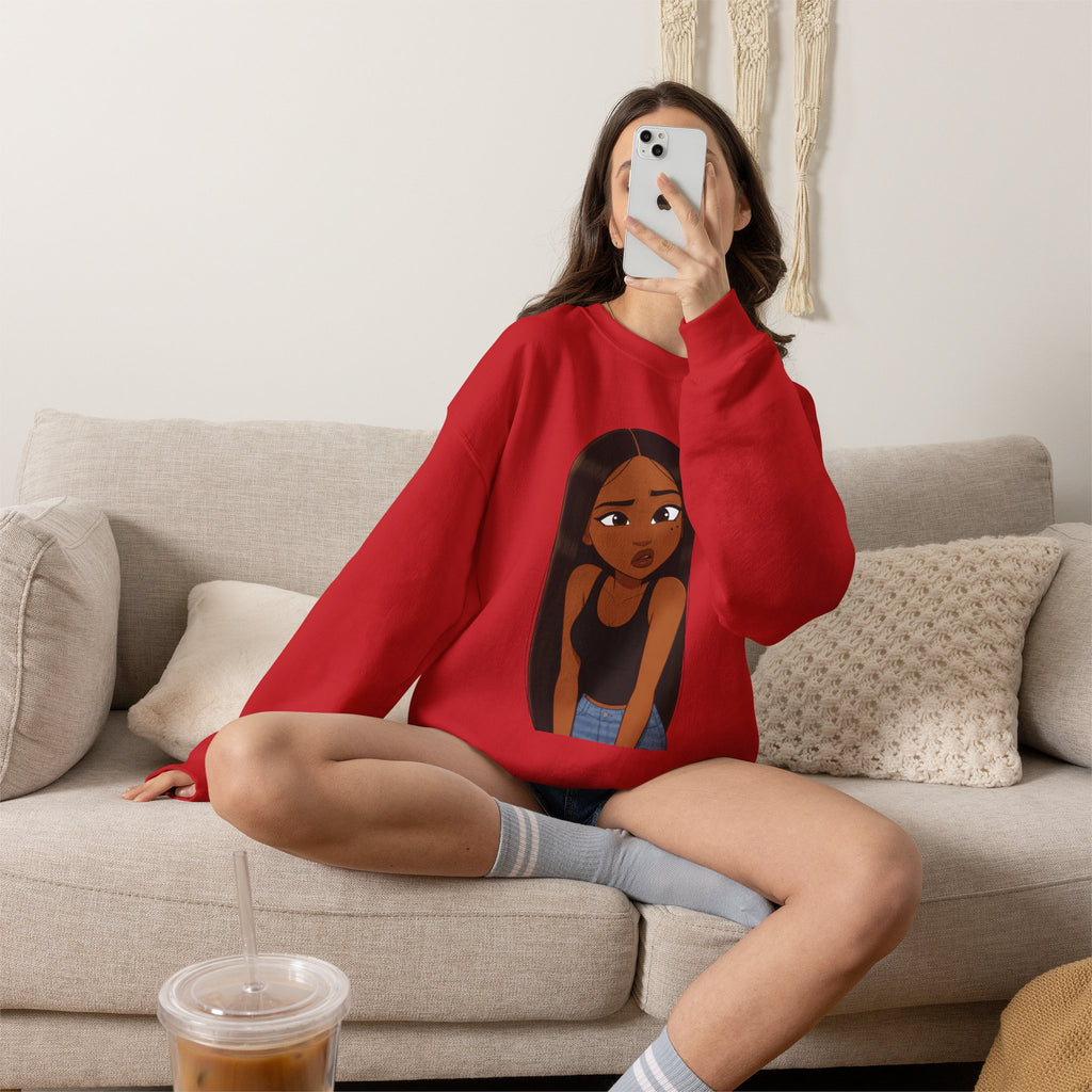"???" Graphic Crewneck Sweatshirt
