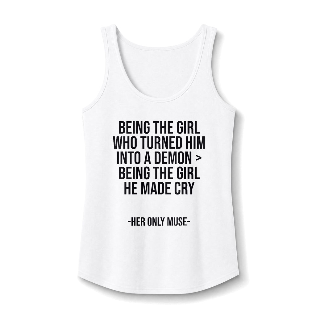 "turned him into a demon >" Tank Top
