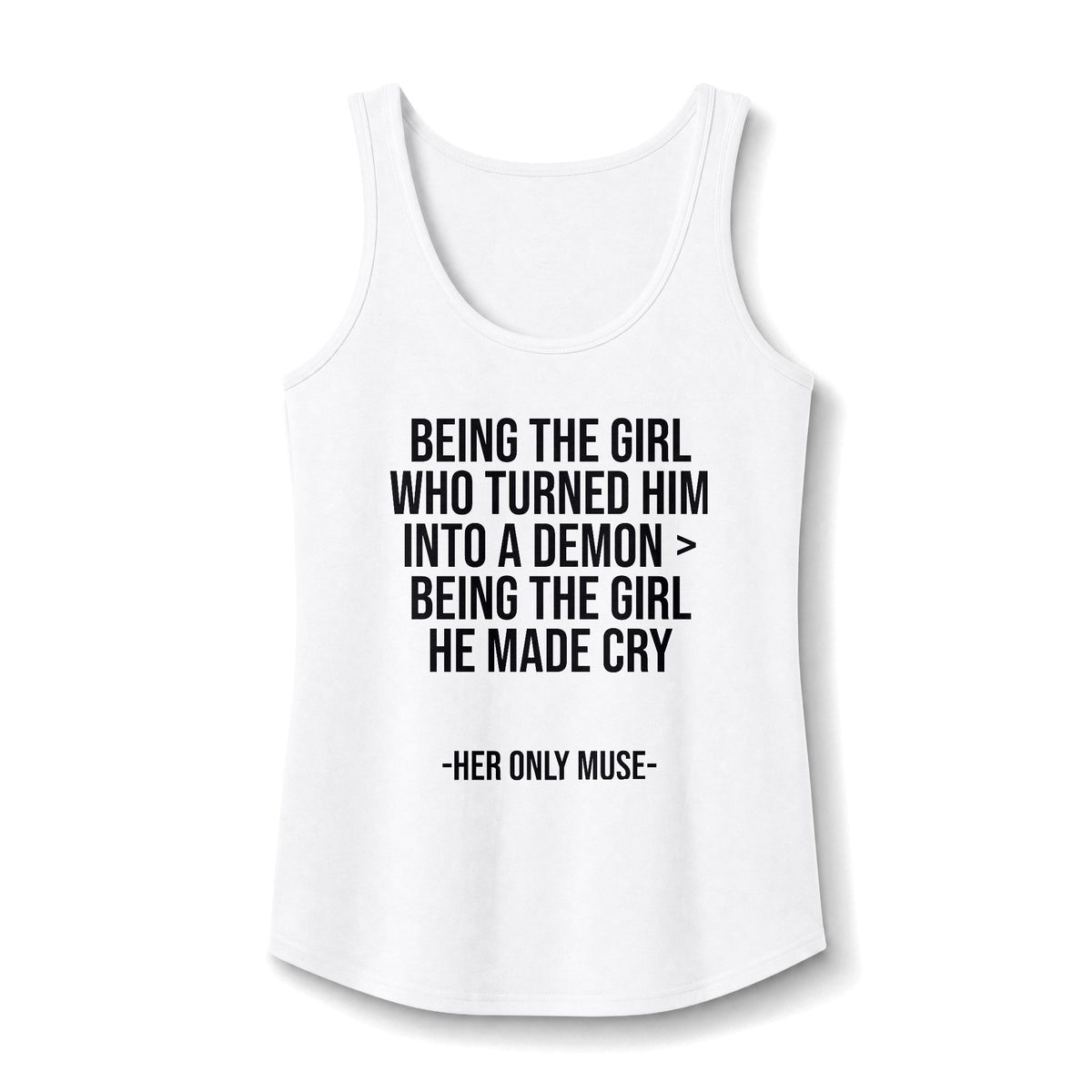 "turned him into a demon >" Tank Top