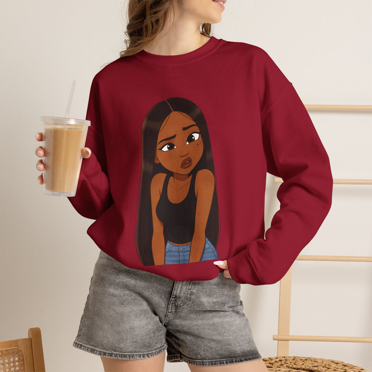 "???" Graphic Crewneck Sweatshirt