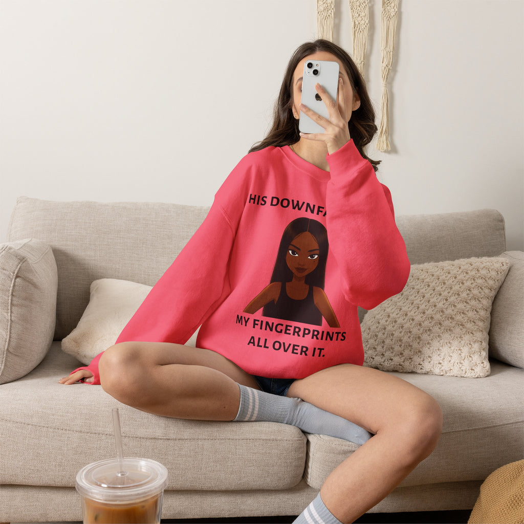 "his downfall" Graphic Crewneck Sweatshirt