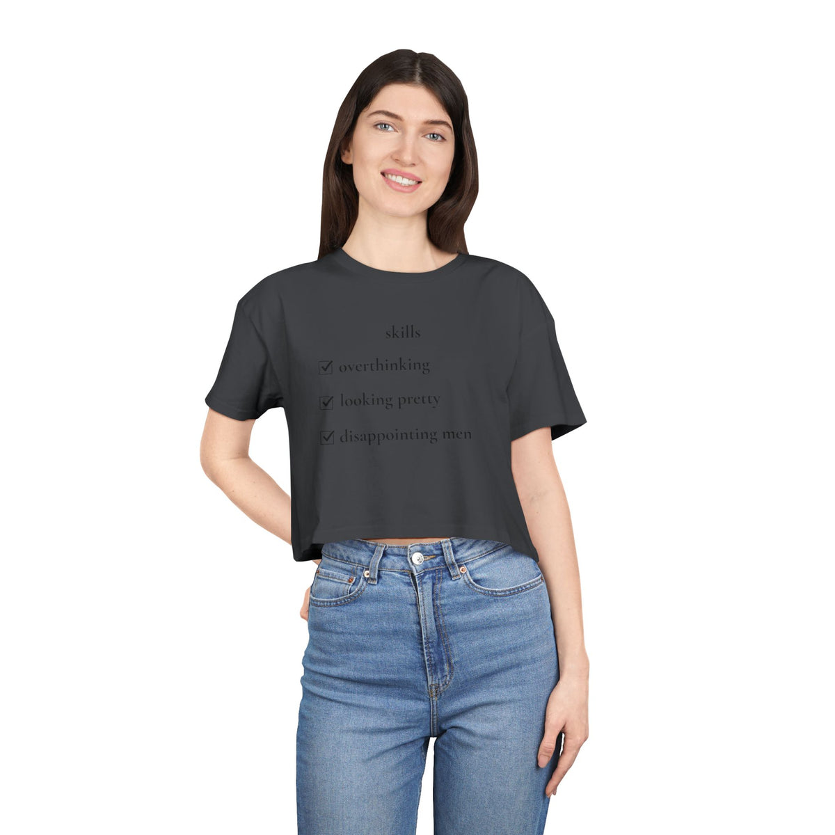 "Skills" Minimalist Cropped T-Shirt