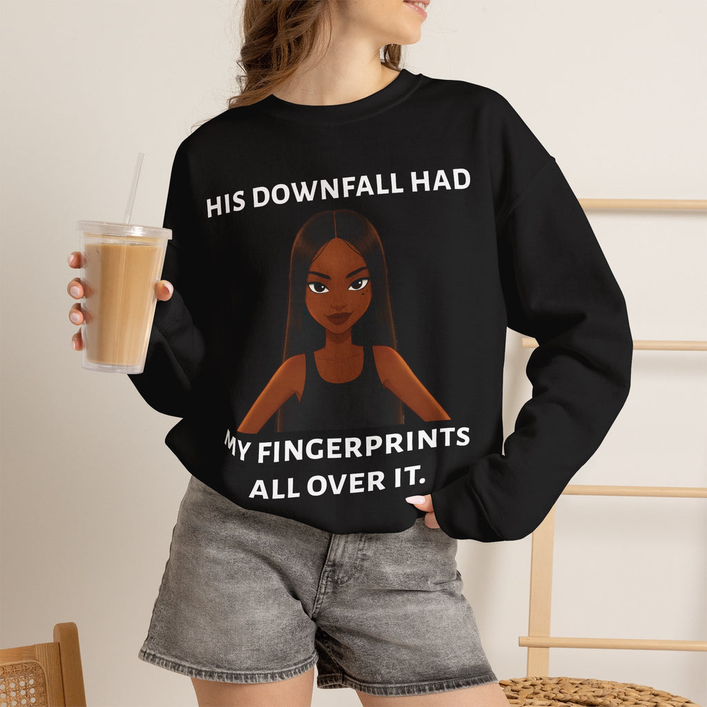 "his downfall" Graphic Crewneck Sweatshirt